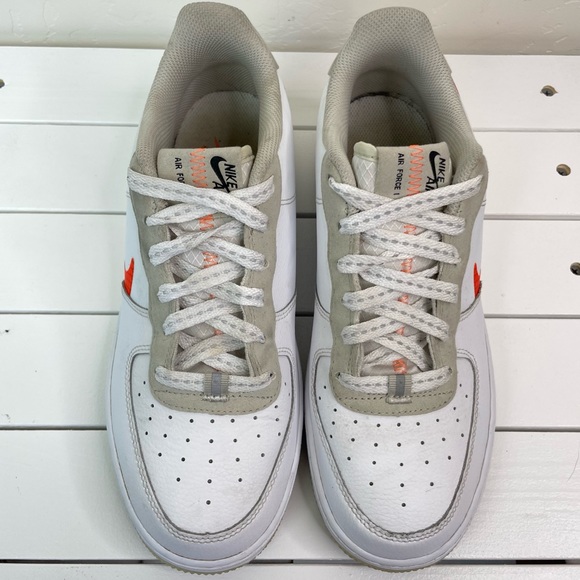 Nike Air Force 1 AF1 LV8 Low White Total Orange Swoosh Sneaker Shoes CD7409-100 - Picture 9 of 16
